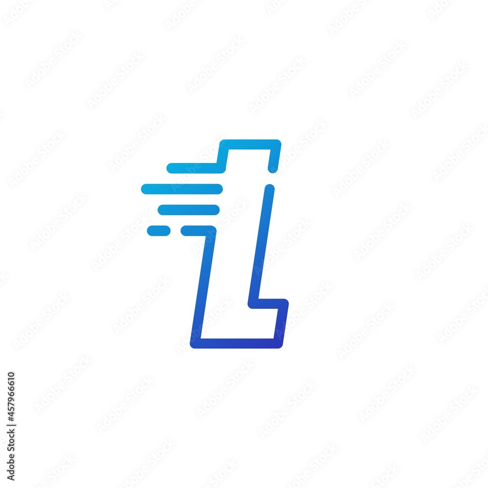 l letter dash fast quick digital mark line outline logo vector icon illustration l letter dash fast quick digital mark line outline logo vector icon illustration