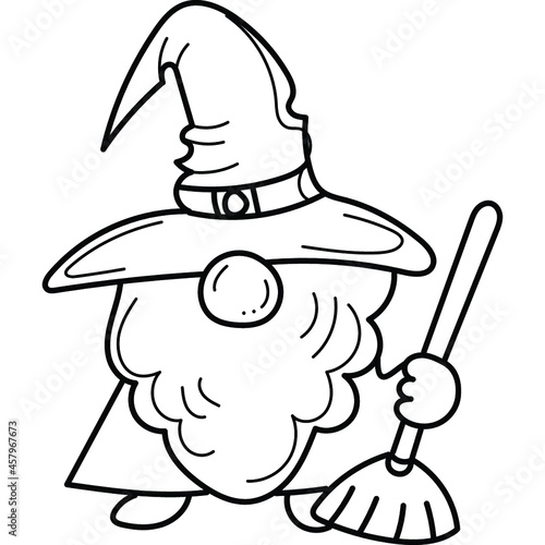 halloween_witch gnome line icon