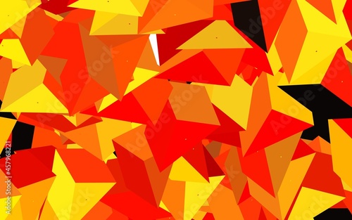 Dark Red  Yellow vector background with polygonal style.