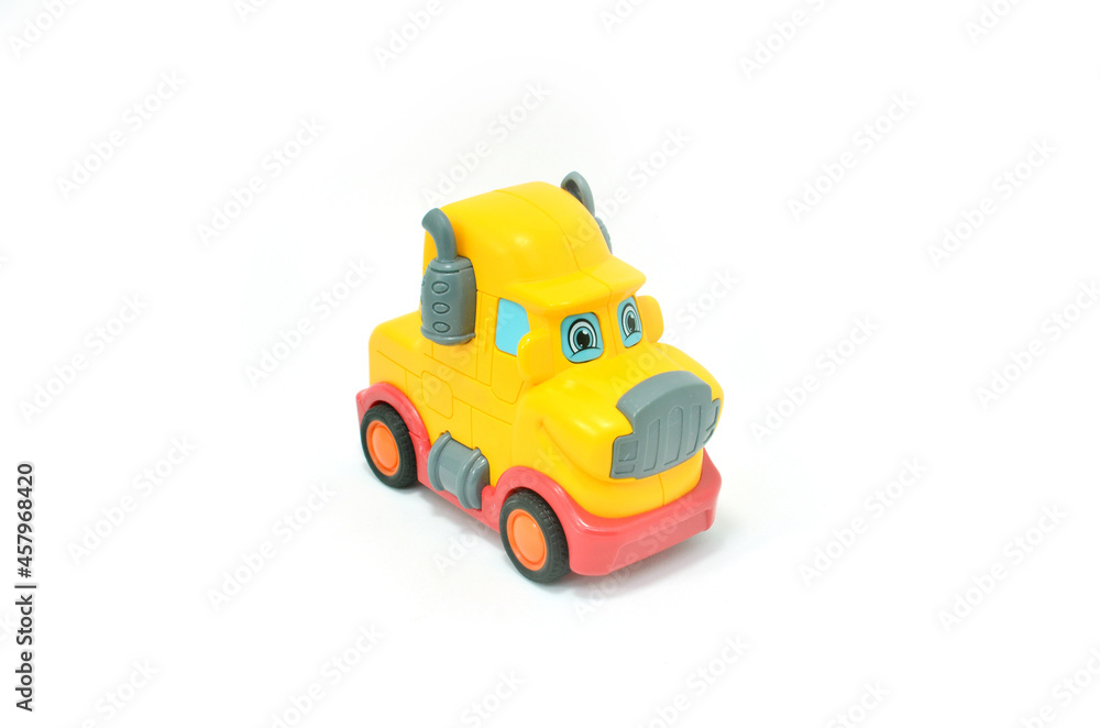 Toy car truck, isolated in white background Toy car truck, isolated in white background