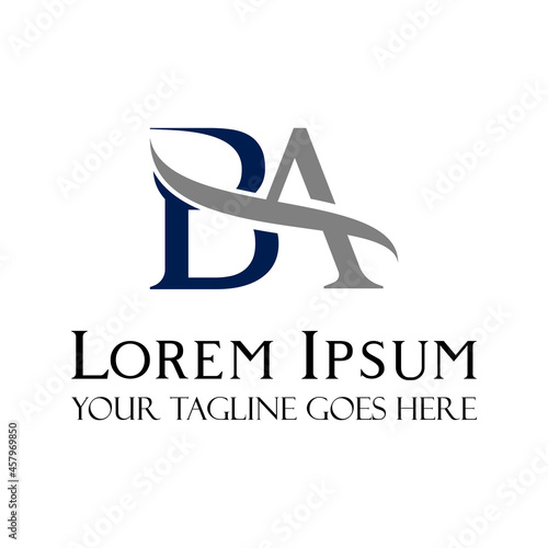 Simple letter or word BA serif font with elegant wave image graphic icon logo design abstract concept vector stock. Can be used with related to initial or beauty