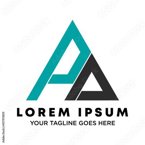 Simple letter or word PA Font in triangle image graphic icon logo design abstract concept vector stock. Can be used in conjunction with initial or brand