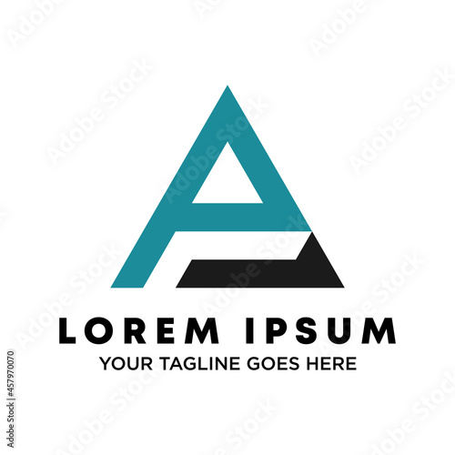 simple Letter or word PA font in triangle image graphic icon logo design abstract concept vector stock. Can be used in conjunction with initial or brand