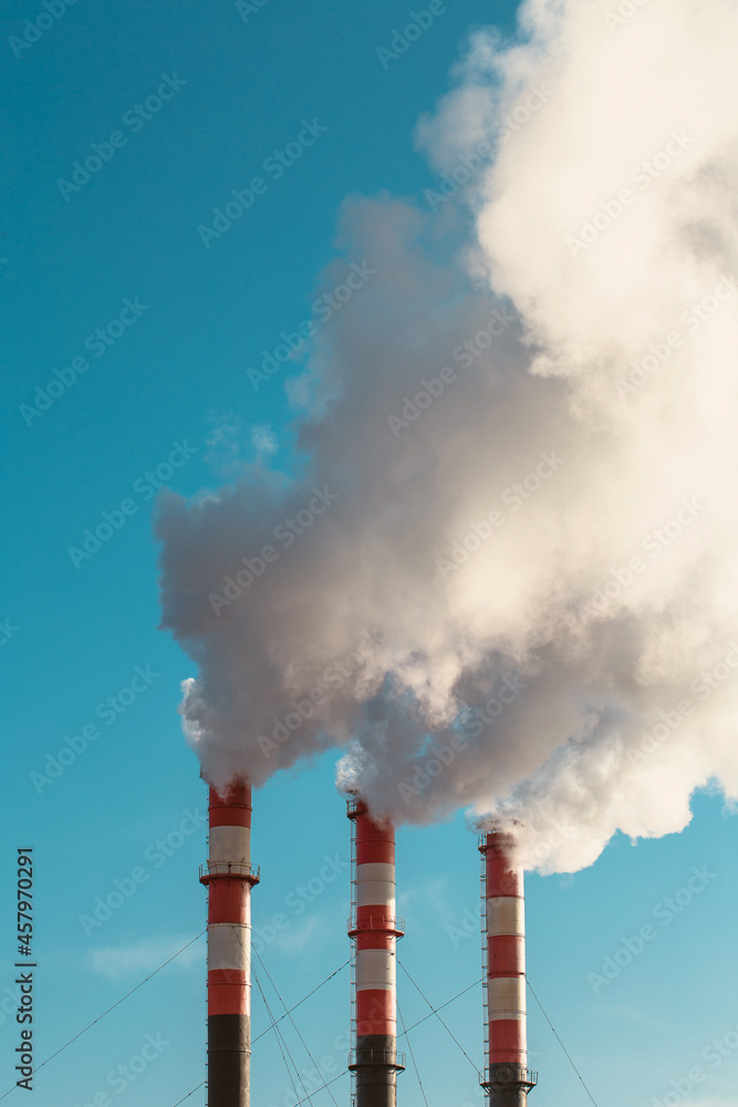 Smoke and air pollution damage the environment - harmful emissions from fuel combustion