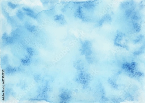 Soft blue wash watercolor background. Beautiful watercolor art for card, cover, print.