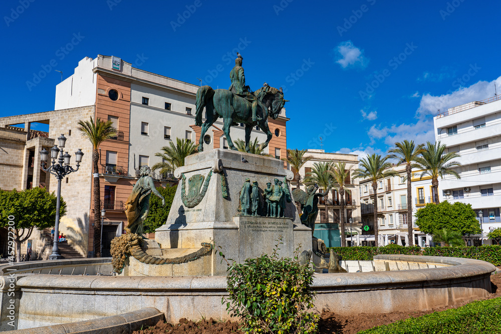 Statue to Miguel Primo de Rivera in Plaza del Arenal, Jerez de la Frontera Spain