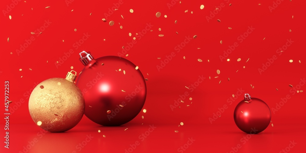 Christmas background with gold platform, toys. Showcase, podium, pedestal for products, shop windows and magazines. New Year greeting card, poster, banner with red gift boxes, presents - 3D, Christmas background with gold platform, toys. Showcase, podium, pedestal for products, shop windows and magazines. New Year greeting card, poster, banner with red gift boxes, presents - 3D,