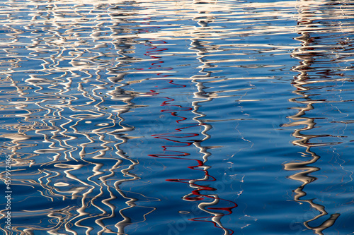 Blurry colorful abstract reflections on the water surface