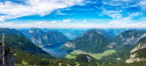 High angle view of Lake Hallstatt from Krippenstein  Austria