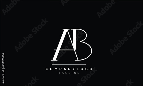 Abstract Letter Initial AB BA Vector Logo Design Template.