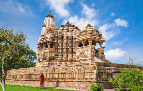 Historic Kandariya Mahadeva stone temple, Khajuraho at  Madhya Pradesh, India photo