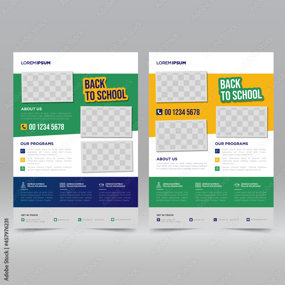 Back to School poster flyer design template	
