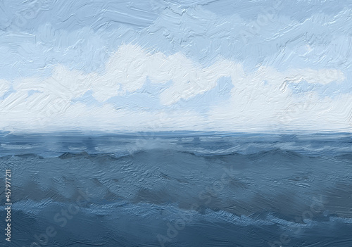 Oil paintings sea landscape texture  waves on the sea. Artwork  fine art