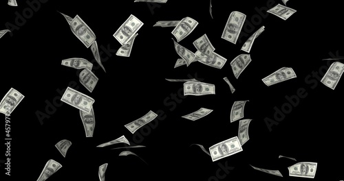 Falling Dollars Overlay Stock Image