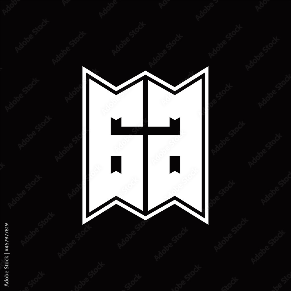 Fototapeta premium GG Logo monogram with emblem style design template