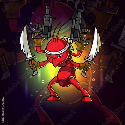 The shooter ant esport logo design