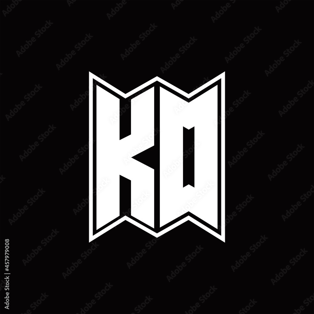 KD Logo monogram with emblem style design template KD Logo monogram with emblem style design template