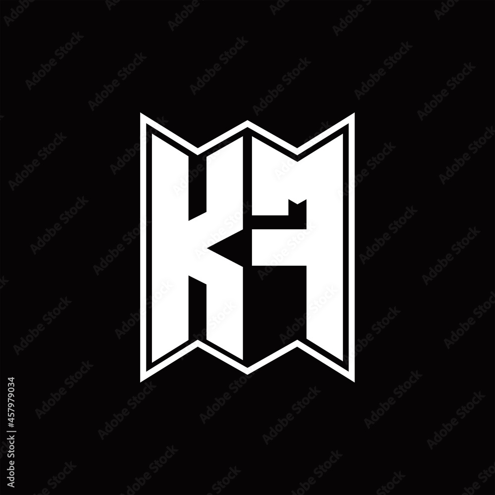 KF Logo monogram with emblem style design template KF Logo monogram with emblem style design template