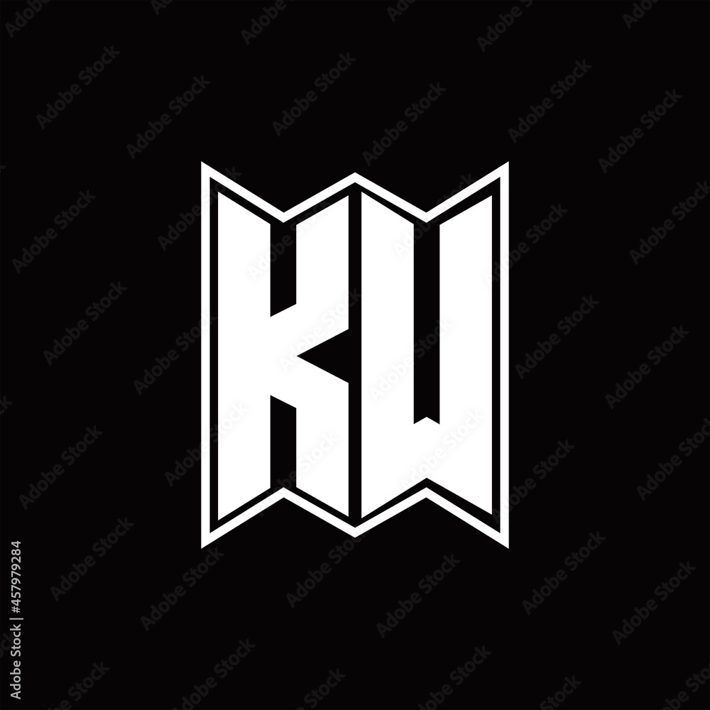 KW Logo monogram with emblem style design template KW Logo monogram with emblem style design template