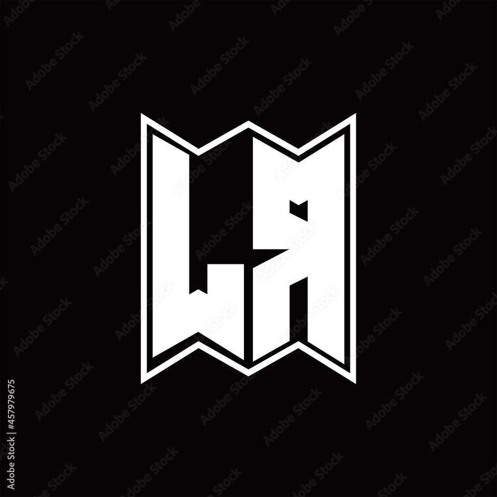 LR Logo monogram with emblem style design template LR Logo monogram with emblem style design template