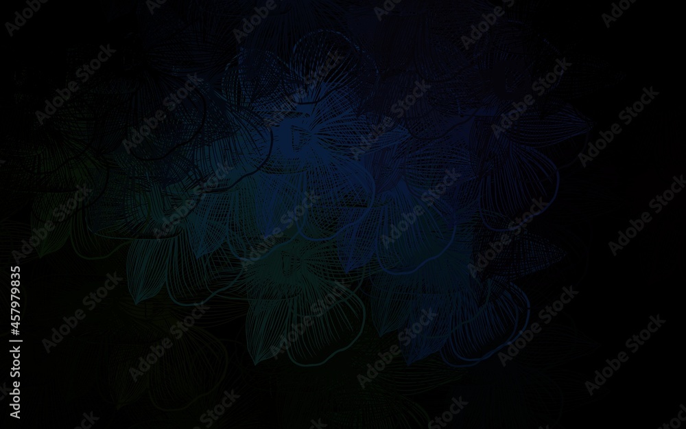 Dark Blue, Green vector natural pattern with flowers. Dark Blue, Green vector natural pattern with flowers.