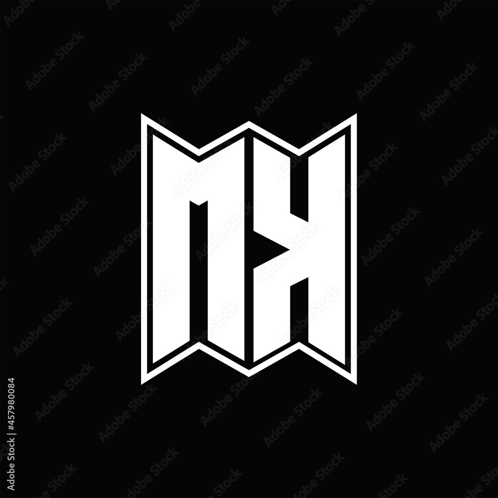 MK Logo monogram with emblem style design template MK Logo monogram with emblem style design template