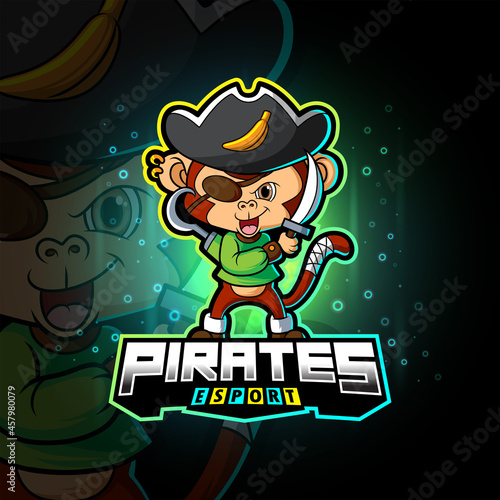The pirates monkey esport logo design