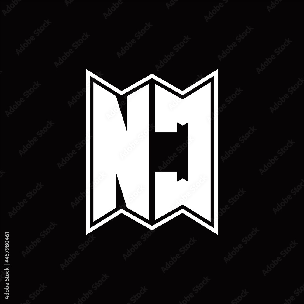 NC Logo monogram with emblem style design template NC Logo monogram with emblem style design template