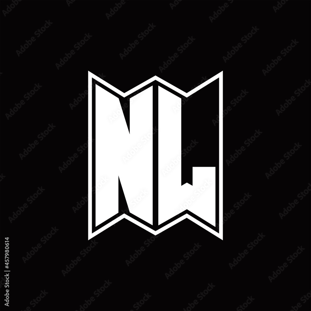 NL Logo monogram with emblem style design template NL Logo monogram with emblem style design template