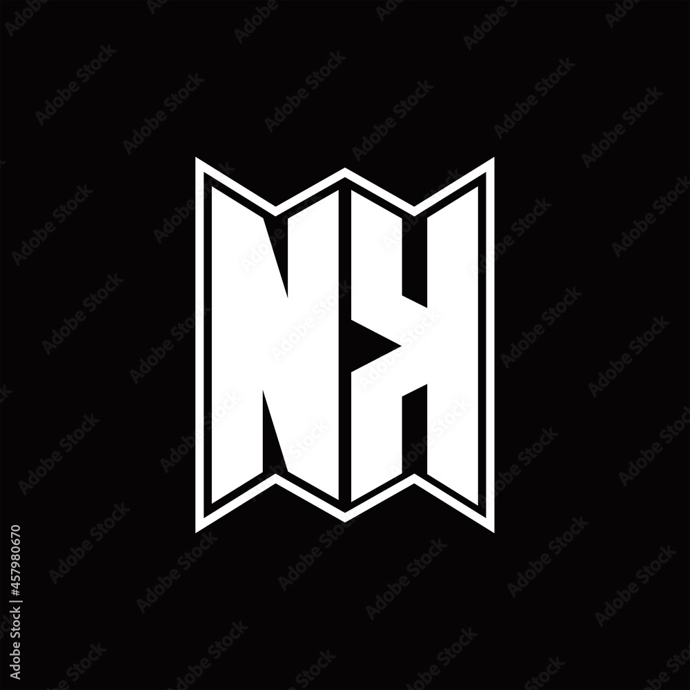 NK Logo monogram with emblem style design template NK Logo monogram with emblem style design template