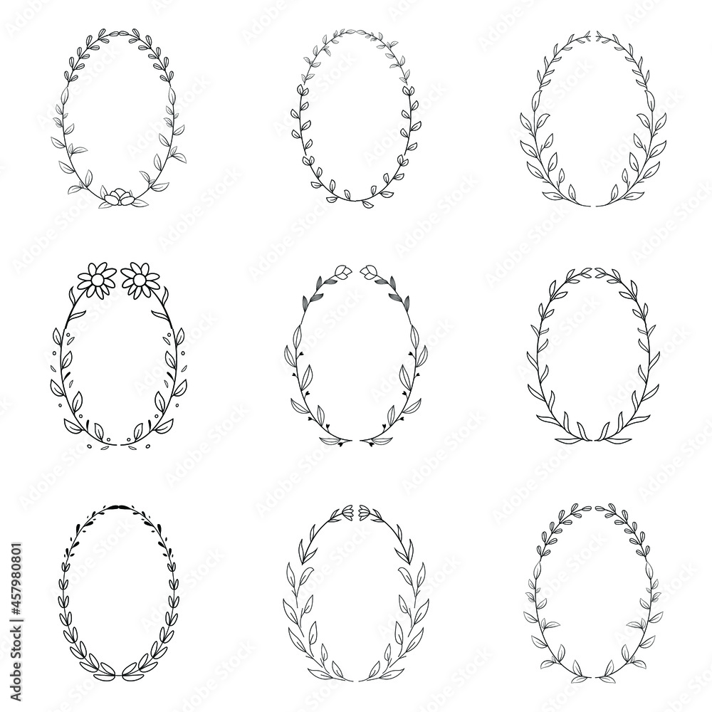 Obraz premium ornament frame botanical wreath vector