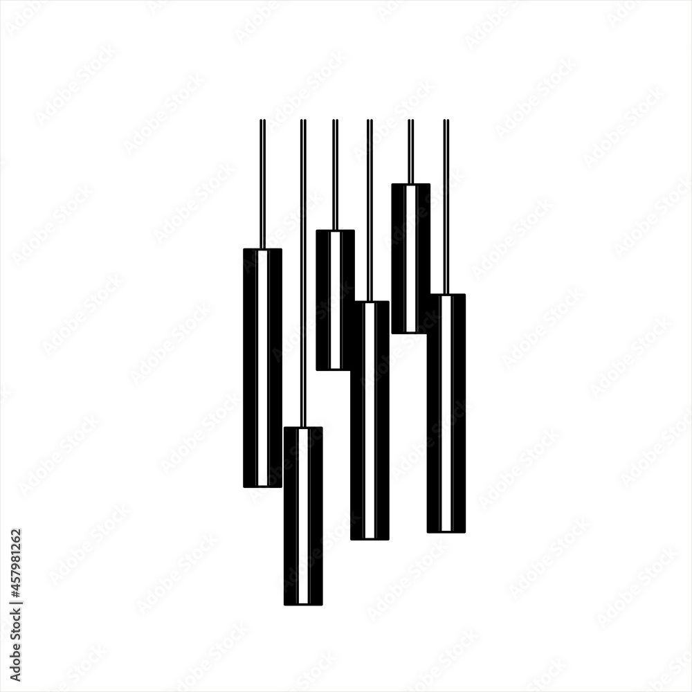 Vector design sketch of decorative glass lamp extending downwards for the living room Vector design sketch of decorative glass lamp extending downwards for the living room