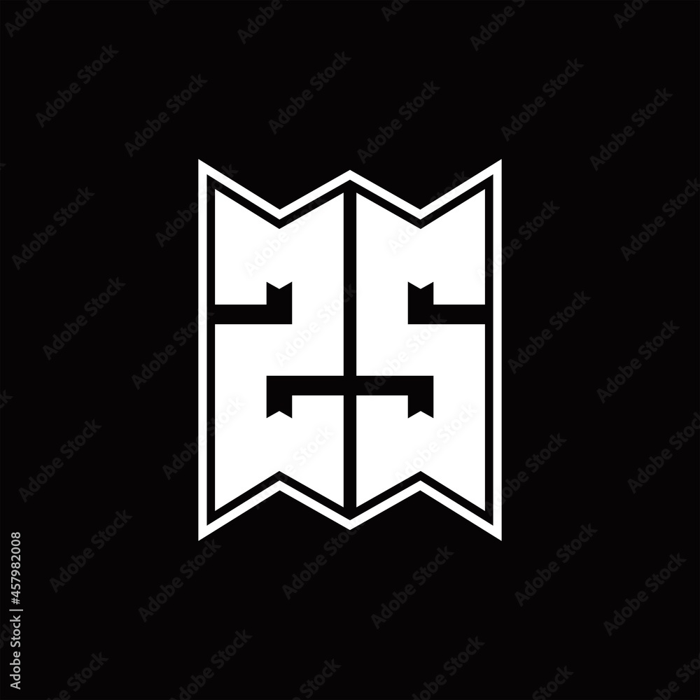 ZS Logo monogram with emblem style design template ZS Logo monogram with emblem style design template
