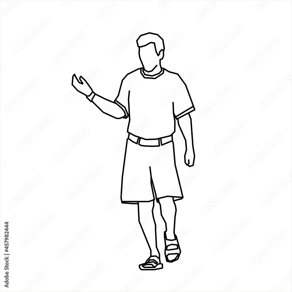 Vector design of sketch of a teenage boy saying something