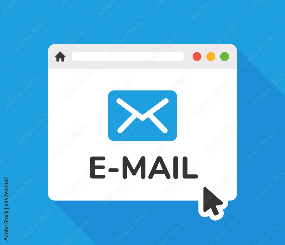 Website with e-mail icon vector illustration. Sending mail symbol. Website with e-mail icon vector illustration. Sending mail symbol.