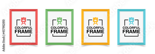 Picture frame icons set. Colorful frame icon.