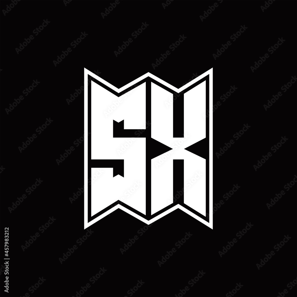 SX Logo monogram with emblem style design template SX Logo monogram with emblem style design template