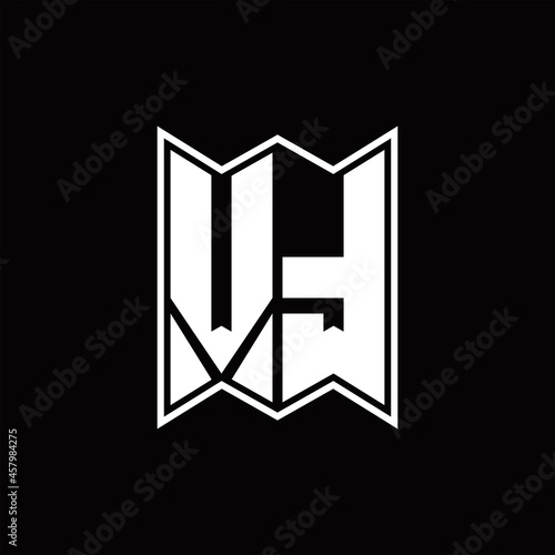 VT Logo monogram with emblem style design template