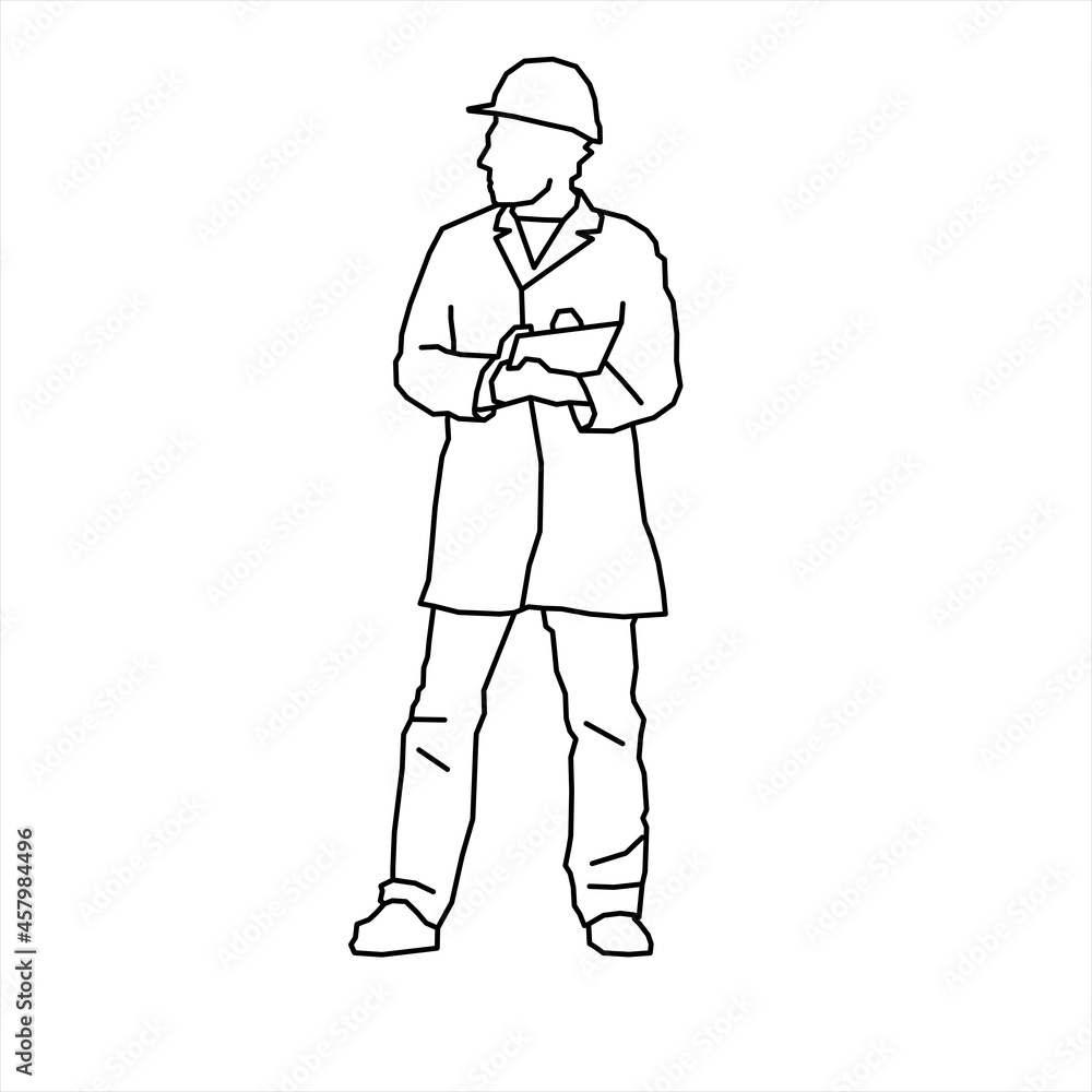Vector design of sketch of a foreman of a company