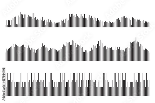 Sound icon, audio wave symbol set, soundwave silhouettes