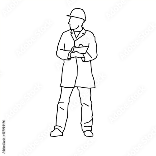 Vector design of sketch of a foreman of a company