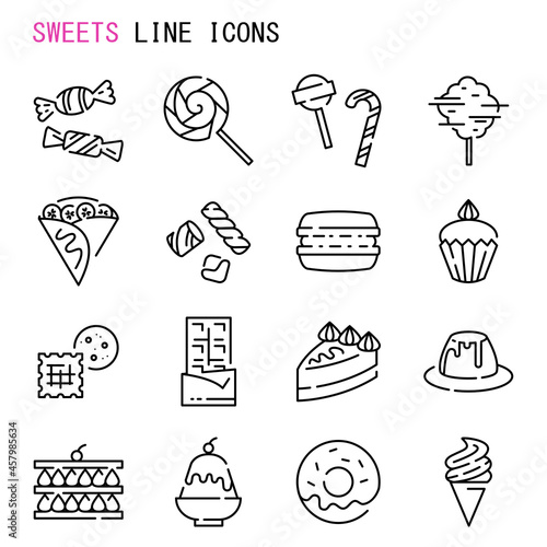 Sweets line icons