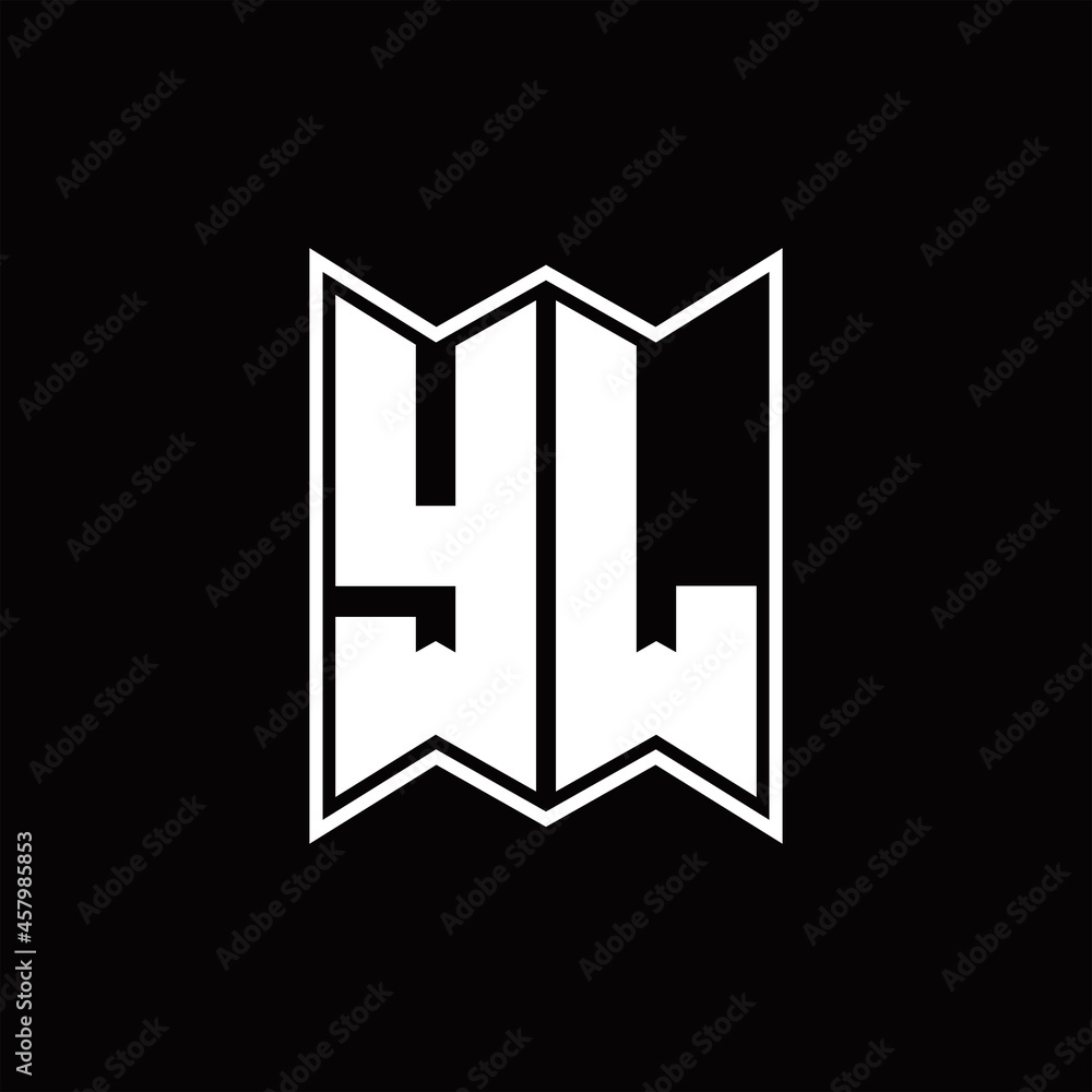 YL Logo monogram with emblem style design template YL Logo monogram with emblem style design template