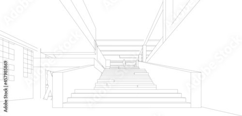 3D illustration of building project