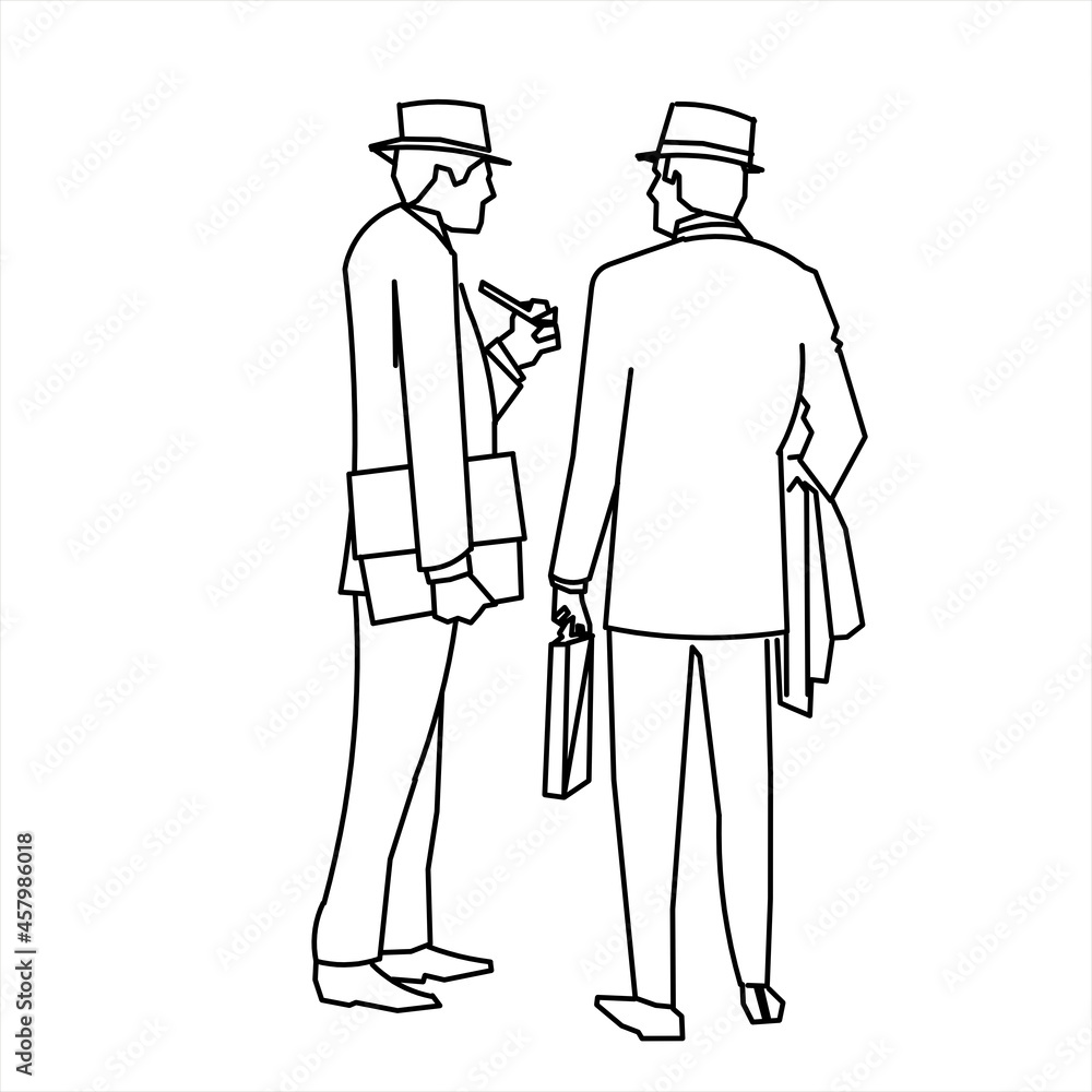 Vector design of two business people sketch Vector design of two business people sketch