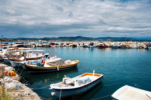 Boats moored at the Urla Kalabak harbor in Izmir  Turkey.