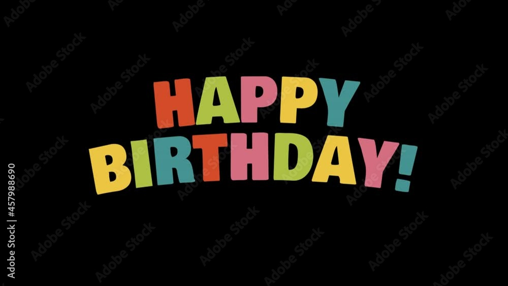 Happy Birthday text 4K animation movie (transparent background )