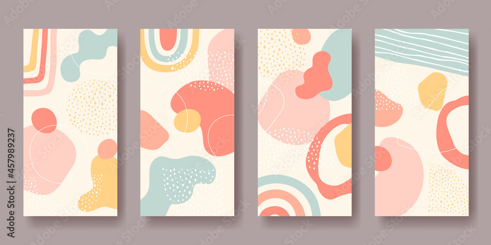 Obraz premium Set of vector backgrounds with abstract ornament 