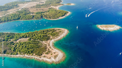 High aerial drone view of Adriatic sea scape at summertime seaso © astrosystem