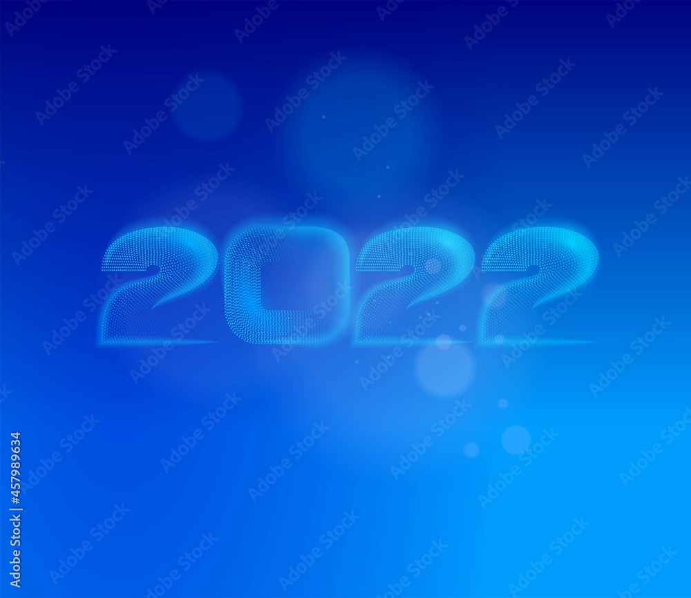 2022 Happy New Year text particles dots glow effect 2022 Happy New Year text particles dots glow effect